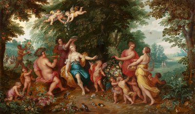 Allegorie van Overvloed door Jan the Younger and Francken or Franck, Ambrosius II Brueghel
